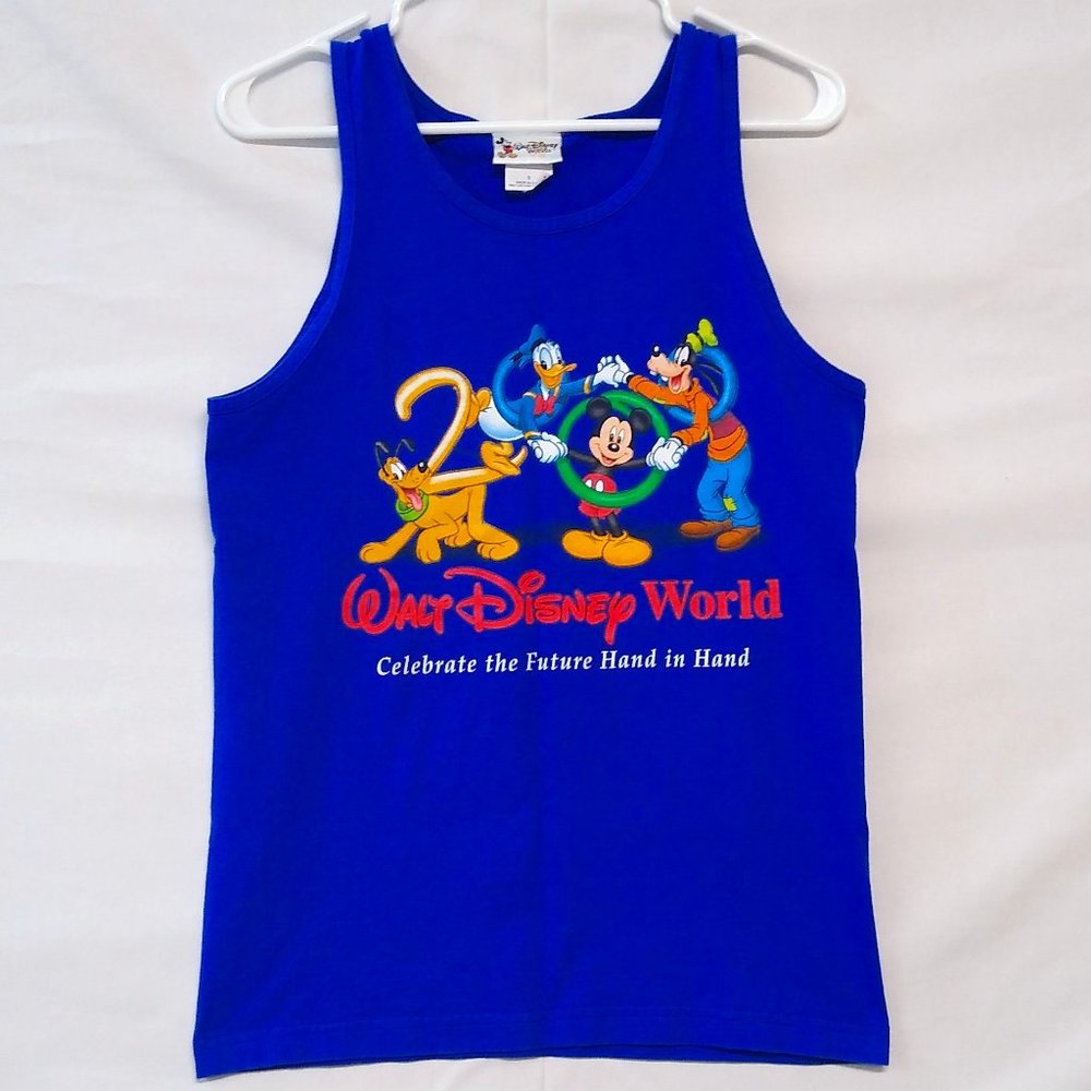 Walt Disney 2000 Mickey, Pluto, Donald & Goofy Tank Top Small Unisex Made in USA